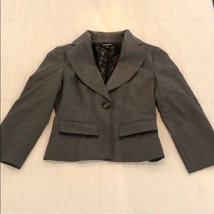 BeBe Grey with Black Laced Lined Blazer